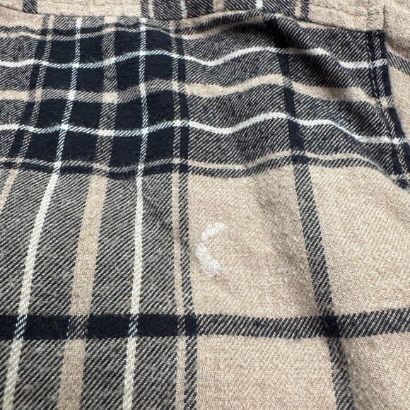 Lands' End Sherpa Lined Flannel Shirt Jacket Shaket Mens XL Brown Plaid Outdoor - Picture 3 of 14